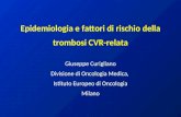 Epidemiologia e fattori di rischio della trombosi CVR-relata Giuseppe Curigliano Divisione di Oncologia Medica, Istituto Europeo di Oncologia Milano.