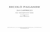 Saxophone Raaf Hekkema Nicolo Paganini 24 Capricci for Saxophone Solo