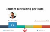 Content Marketing per Hotel | BTO 2015 | Alessio Carciofi