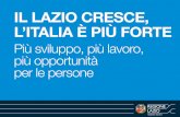 Regione Lazio: primi in Italia per PIL, crescita occupazione e consumi famiglie