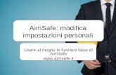 AimSafe - inserimento e modifica dei dati personali dell'utente