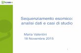 Sequenziamento Esomico. Maria Valentini (CRS4), Cagliari, 18 Novembre 2015