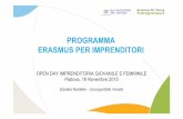 Open Day Imprednitoria Femminile - Erasmus giovani imprenditori