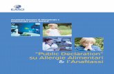 “Public Declaration” su Allergie Alimentari & l'Anafilassi