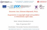 Il copyright degli enti pubblici e il fenomeno open data (Lecce, 31 gen 2017)