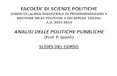 ANALISI DELLE POLITICHE PUBBLICHE (A.A. 2010-2011)