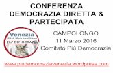 Presentazione democrazia diretta campolongo maggiore marzo 2016