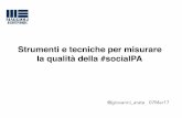 Strumenti e tecniche per misurare la qualità della #socialPA+ Presentazione TurismoER