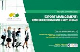 Export Management: Commercio Internazionale e Nuovi Mercati APRILE 2016
