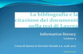 La bibliografia e la citazione dei documenti nella tesi di Laurea In Giurisprudenza e in Servizio Sociale