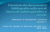 Citazione dei documenti e bibliografia nella tesi di laurea di ambito giuridico e sociale