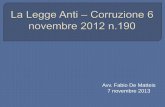 Fabio De Matteis - La Legge anti-corruzione