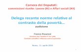DDL delega sul contrasto della povertà. Audizione Franco Pesaresi