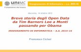 MODULO OD2: Breve storia degli Open Data da Tim Barners Lee a Monti passando per Obama