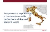 Trasparenza, replicabilità e innovazione nella definizione dei nuovi sistemi locali -S. Cruciani