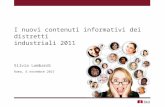 I nuovi contenuti informativi dei distretti industriali 2011 -S. Lombardi