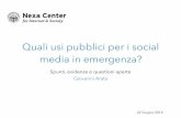 Quali usi pubblici dei social media in emergenza?