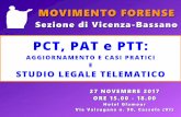 PCT, PAT e PTT a confronto - Convegno a Vicenza 17.11.17