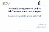 Tutela del consumatore - Il commercio elettronico, internet - Avv. Daniele Lussana
