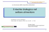 Il rischio biologico nel settore alimentare - inail.it · PDF fileIl rischio biologico nel settore alimentare Direzione Generale Sanità e Politiche Sociali della Regione Emilia Romagna