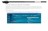 Create 3D Pictures in Creator - img.roxio.comimg.roxio.com/.../tutorials/document/create-3d-pictures-in-creator.pdf · Scegliere il formato compatibile con la tecnologia che si userà