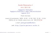 Analisi Matematica 1 A.A. 2017/18 - Paola Gervasiopaola-gervasio.unibs.it/Analisi1/cap1_s.pdf · geometria analitica nel piano: retta, parabola, crf, iperbole, ellisse logaritmi e