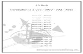 Invenzioni a 2 voci BWV 772-786 - · PDF fileInvenzioni a 2 voci Invenzione I Invenzione 2 - Invenzione 3 - Invenzione 4 - (BWV BWV 772 BWV 773 BWV 774 BWV 775 nvenzione 5 - Invenzione