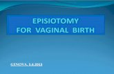 EPISIOTOMY FOR VAGINAL BIRTH - oeige. · PDF fileSono più comuni e più estese nelle nullipare, nelle quali la muscolatura del canale del parto e del perineo non èstat. a distesa