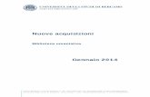 Nuove acquisizioni - UniBGservizibibliotecari.unibg.it/acq/lls1401.pdf · Storia della filosofia / Giovanni Reale, Dario Antiseri. - 9. ed. - Brescia : La scuola, 2003-2004 6 tomi