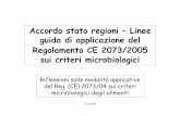 Accordo stato regioni - HACCP ITALIA StatoRegini Criteri microbiologici... · f. castoldi Accordo stato regioni – Linee guida di applicazione del Regolamento CE 2073/2005 sui criteri