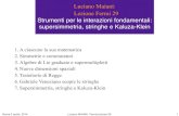 Luciano Maiani: . Lezione Fermi 29 Strumenti per le ... · PDF file• Green e Schwarz fanno rivivere la teoria delle (super)stringhe come teoria della gravita’ quantistica: lo spettro