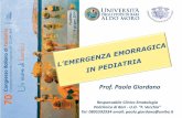 Prof. Paola Giordano - congresso2014.sip.itcongresso2014.sip.it/dia/7863.pdf · Italian Journal of Pediatrics, 2013 . L’avvio precoce alla ... •Anemia aplastica grave acquisita