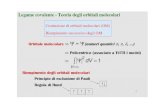lezione11 Teoria OMluyone Pauli Regola di Hund flw12dv=1 Riempimento degli orbitali molecolari Riempimento successivo degli 0M Orbitale molecolare = w (numeri quantici a, n, c', Policentrico