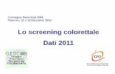 Lo screening colorettale Dati 2011 - In evidenza · Carico endoscopico per gestione del follow up Distribuzione delle colonscopie, per tipologia 71,5 4,5 23,3 0,6 92,6 5,0 2,3 0,1