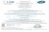 ISTITUTO ITALIANO DEI PLASTICI S.r.l. via Velleia 2 ...tubi.net/wp-content/uploads/2016/02/Certificato-NF-gruppo-2-acqua... · pecifica tecnica per tubi per il trasporto di fluidi