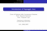 Introduzione al linguaggio Java - di.uniba.itlops/GCI/materiale/JavaModulo1.pdf · Le stringhe non sono array di caratteri Linguaggio Java. Object Oriented Java in dettaglio Cicli