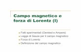 Campo magnetico e forza di Lorentz (I) - INFN-BObruni/didattica/Esercizi_2011/10.Campo...Definizione del campo magnetico Si misura la forza quando una particella di carica q nota e`