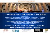 Concerto di San Nicolò - accademiacoralelecco.it · Ave maris stella per coro a 6 voci J. G. Albrechtsberger (1736-1791) Preludio e fuga in do maggiore ... Lajos Bardos (1899-1986)