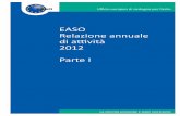 EASO Relazione annuale di atti vità 2012 Parte I quanto riguarda l’attuazione del proprio programma di lavoro, l’esecuzione del bilancio 2012, l’attuazione del programma relativo
