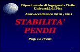 Dipartimento di Ingegneria Civile Università di Pisa Anno ... Scavi/10 Scavi pendii... · •Fellenius (forze di ... •Bishop semplificato (forze di interazione con risultante nulla