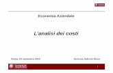 Economia Aziendale - Home | Sapienza Università di Roma · Favorisce l’analisi dei dati riferiti alle operazioni interne al sistema aziendale ... Esempio numerico: qn = 100 V1