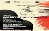 La VII edizione del Festival Wanda Landowska 2018 anche ... · alla vocalità: uno al “bel canto italiano” nel 150° anniversario della morte di G. Rossini, ... Tarantella di