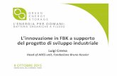 L’innovazione in FBK a supporto del proge6o di sviluppo ...€¦ · L’innovazione in FBK a supporto del proge6o di sviluppo industriale ... 109 researchers; 41 students ... QUINONE