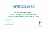 ARTICOLO 62 - assind.cr.it 62.pdf · ARTICOLO 62 RELAZIONI COMMERCIALI NELLA FILIERA AGRO-ALIMENTARE LE NUOVE REGOLE IN AUGE DAL 24.10.12 Avv. Dario Dongo Food law expert Roma- Milano-