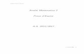 Analisi Matematica 2 Prove d’Esame A.A. 2012/2017web.inge.unige.it/DidRes/Analisi/PrAmT.pdf · Analisi 2 Polo di Savona Prima Prova parziale 23/11/2011 Prima Prova parziale 23/11/2011