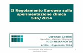 Il Regolamento Europeo sulla sperimentazione clinica … · regolamento europeo Finlandia: tra 2005 e 2010 : 19 richieste di cui 4 hanno portato a ... regolamento europeo Consenso