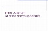 Emile Durkheim La prima ricerca sociologica scuola lavoro... · Il suicidio (1898) di Émile Durkheim (1858-1917) Esamina delle statistiche senza fare ricerche dirette Prima classificazione: