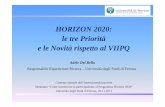 HORIZON 2020: le tre Priorità e le Novità rispetto al VIIPQ · LINEE GUIDA PASSAGGIO “7PQ → HORIZON 2020 ... 01/01/2014 : INIZIO ufficiale PROGRAMMA HORIZON 2020 con il lancio