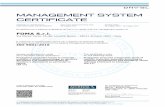MANAGEMENT SYSTEM CERTIFICATE · Vimercate (MB), 02 maggio 2018 Per l'Organismo di ... has been found to conform to the Quality Management System standard: ... relieving treatment