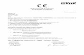 Dichiarazione CE di conformità EC declaration of conformity · Dichiarazione CE di conformità EC declaration of conformity Torino, 04/03/2015 REER SpA via Carcano 32 10153 – Torino